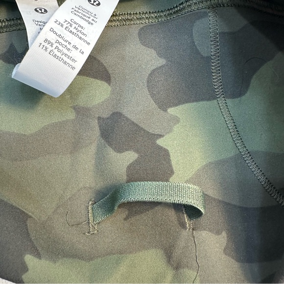 Lululemon Wunder Train High-Rise Crop 23” Heritage 365 Camo Green Size 8 - Picture 6 of 7